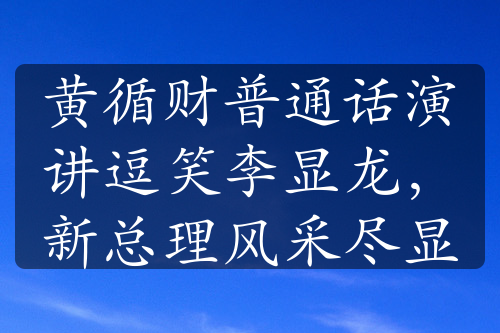 黄循财普通话演讲逗笑李显龙，新总理风采尽显