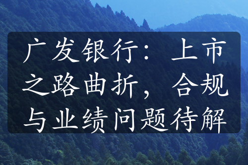 广发银行：上市之路曲折，合规与业绩问题待解