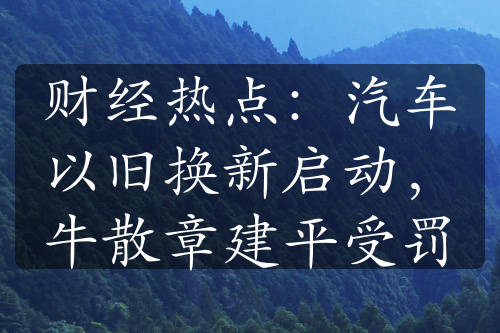 财经热点：汽车以旧换新启动，牛散章建平受罚