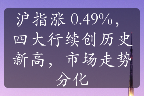 沪指涨 0.49%，四大行续创历史新高，市场走势分化