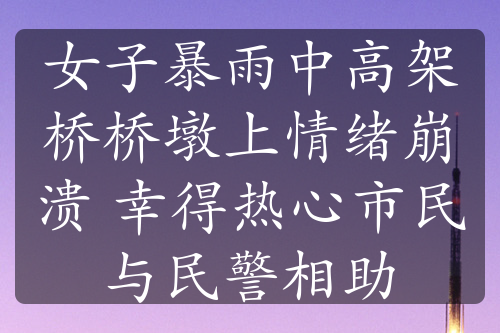 女子暴雨中高架桥桥墩上情绪崩溃 幸得热心市民与民警相助