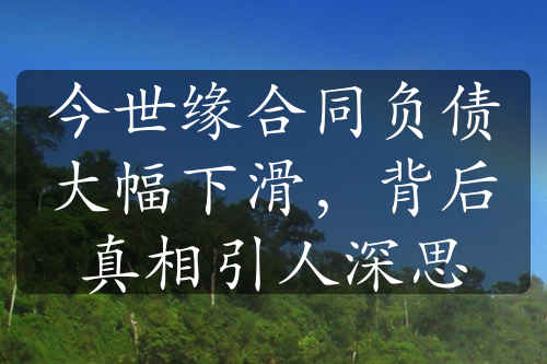 今世缘合同负债大幅下滑，背后真相引人深思