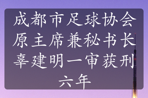 成都市足球协会原主席兼秘书长辜建明一审获刑六年