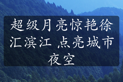 超级月亮惊艳徐汇滨江 点亮城市夜空