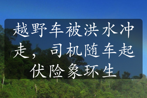 越野车被洪水冲走，司机随车起伏险象环生