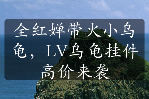 全红婵带火小乌龟，LV乌龟挂件高价来袭